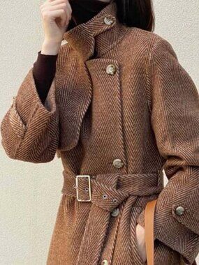 Petite Studio NYC Shelby Wool Coat Chocolate Brown